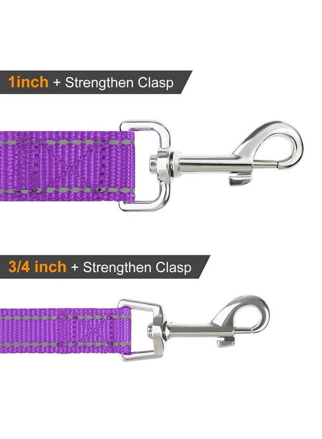 Joytale Double-Sided Reflective Dog Leash, 6 FT/5 FT/4 FT, Padded Handle Nylon Dogs Leashes for Medium & Large Dogs Walking, Purple, 4FT - Image 3