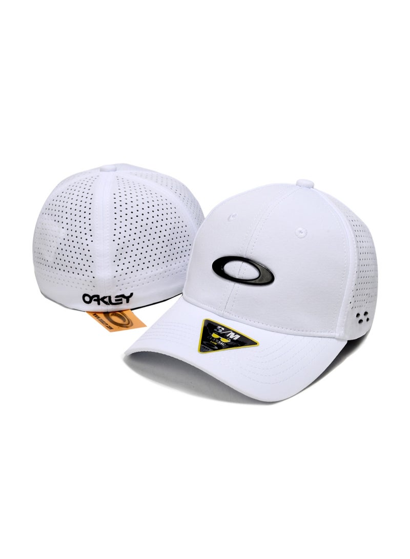 OAKLEY قبعة بيسبول قابلة للتعديل مثقوبة بيضاء من أوكلي