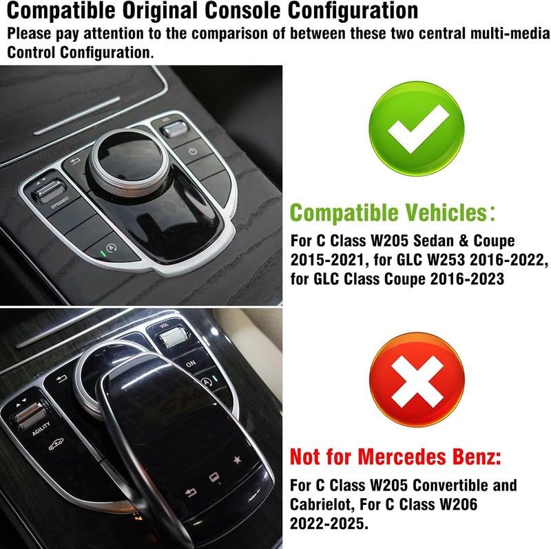 TTCR-II Center Console Covers for Mercedes Benz C Class and GLC Class (2015-2022) - 2 Pcs - Image 2