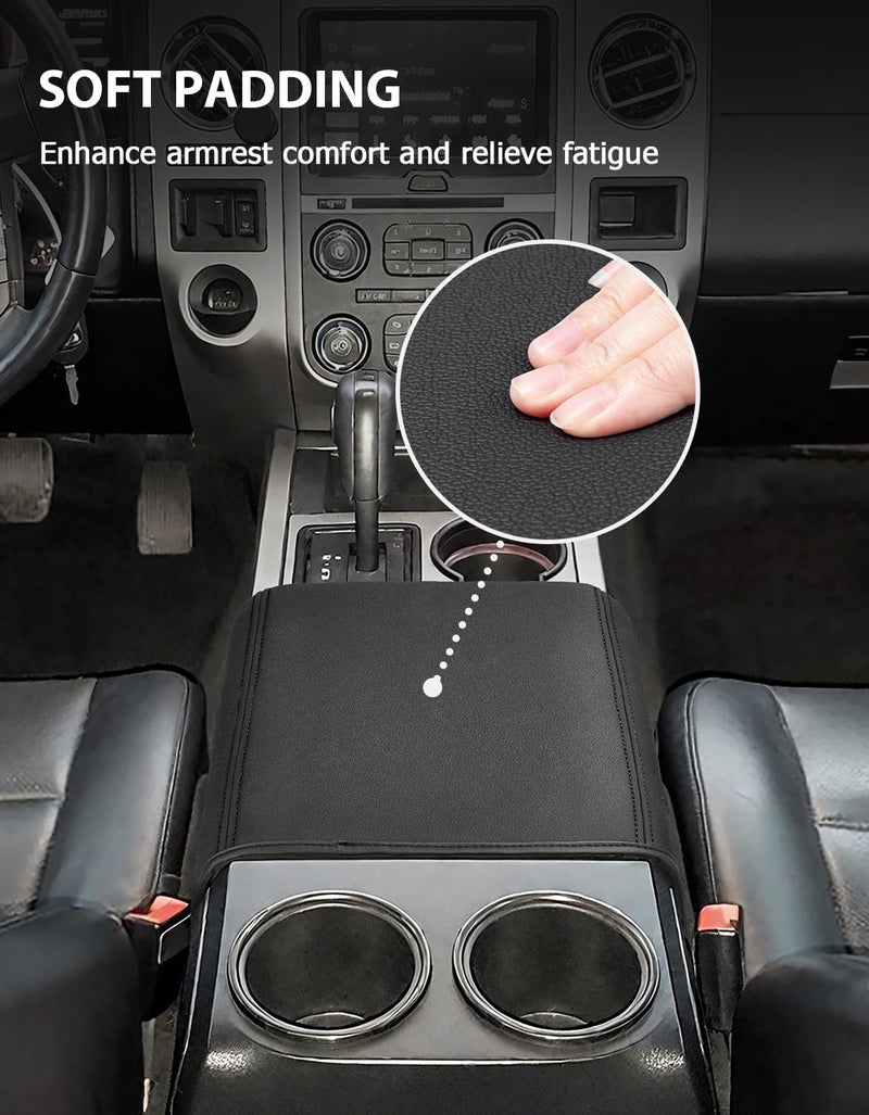 Eaglecover Center Console Cover for Ford F150 XL XLT 2004-2014, Expedition 2007-2014, Lincoln Mark LT 2006-2008, PU Leather Middle Armrest Cusion Protector, Bucket Seat Only, Anti-Scratch - Image 4