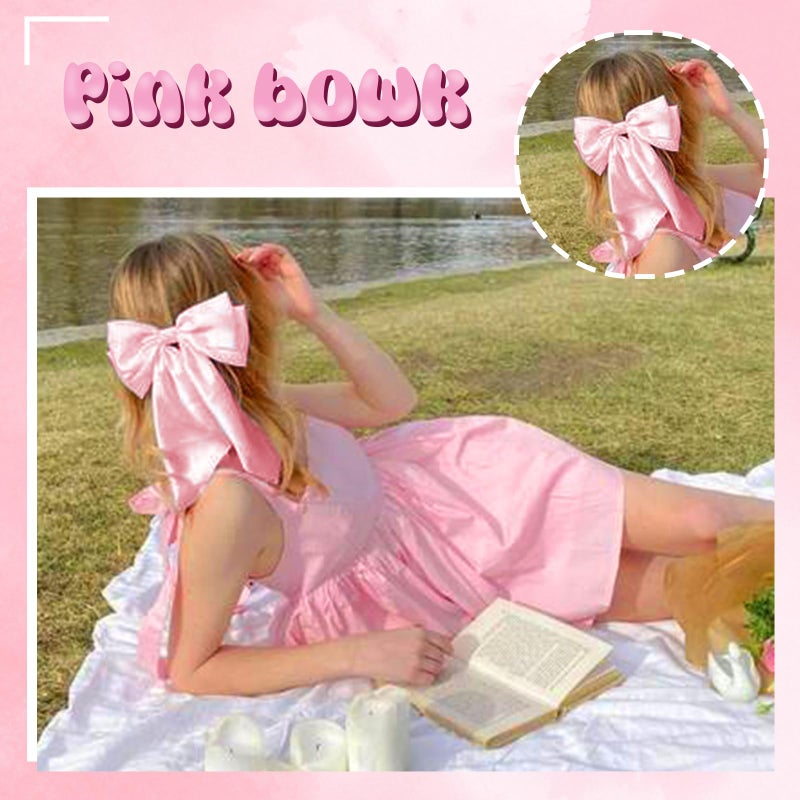 illpta Large Satin Bow Barrettes Clips in Pink - Hair Accessories for Women - Image 4