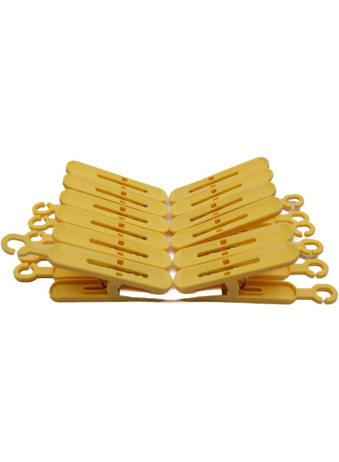 CATANES Drying Clothes Hanger With 12 Clips 36x16x13 Cm Dark Green, Yellow - Image 3