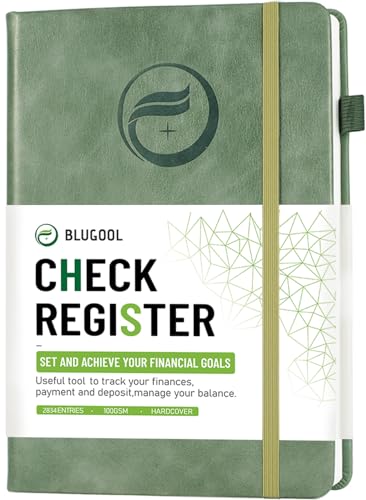 Blugool Check Registers for Personal Checkbook, Blugool Checkbook Register with Check & Transaction Registers, Accounting Ledger Log Book for Personal and Work, 5.8" x 8.3" (Green) - Image 1