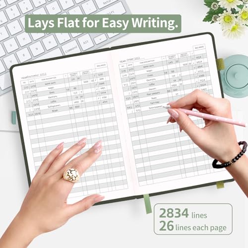 Blugool Check Registers for Personal Checkbook, Blugool Checkbook Register with Check & Transaction Registers, Accounting Ledger Log Book for Personal and Work, 5.8" x 8.3" (Green) - Image 2