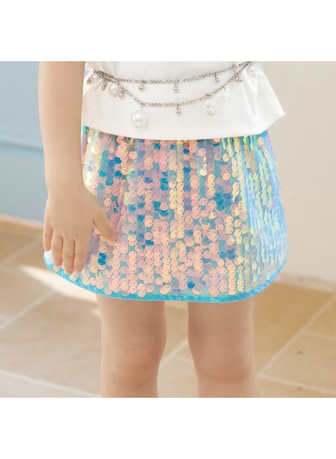 Luson Children's Performance Costume Set, Mermaid Princess Dress, Summer Thin Style, New Girls' Spaghetti Strap Dress - Image 3
