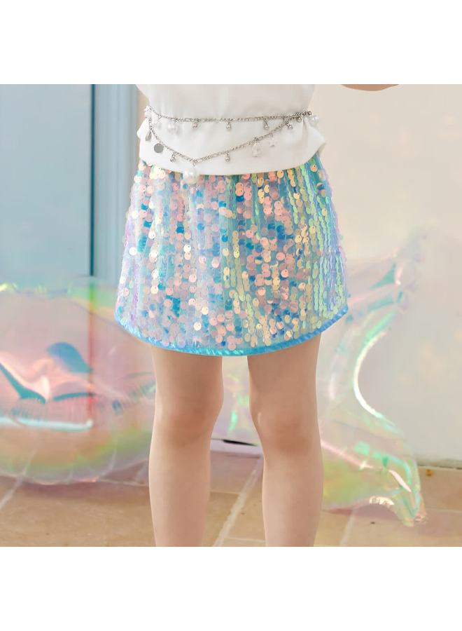Luson Children's Performance Costume Set, Mermaid Princess Dress, Summer Thin Style, New Girls' Spaghetti Strap Dress - Image 4