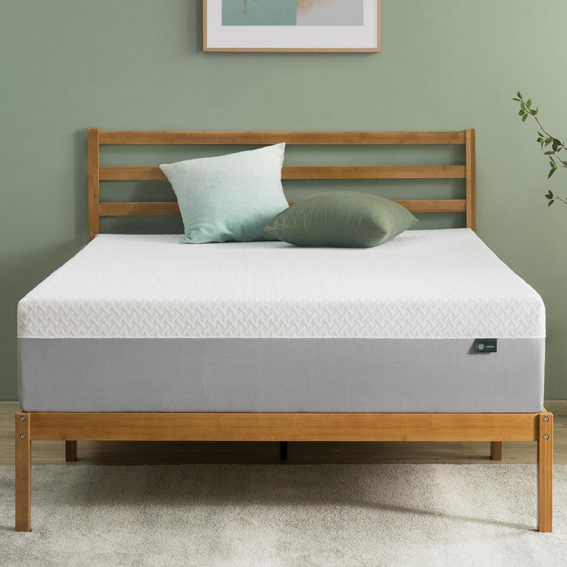 ZINUS 12 Inch Green Tea Essential Memory Foam Mattress New Version Full Fiberglass Free Medium Feel Breathable Airflow Memory Foam Certified Safe Foams Fabric Mattress in A Box