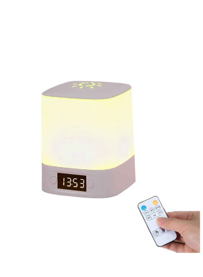 Clock Touch Control Night Light,Dimiable Led Bedside Table Lamp,Remote Control Portable Lamp For Kids' And Children‘s Bedroom Livingroom,Baby Nursing,Rechargeable,Timers,Long Bettery Life For Camp  - Image 1