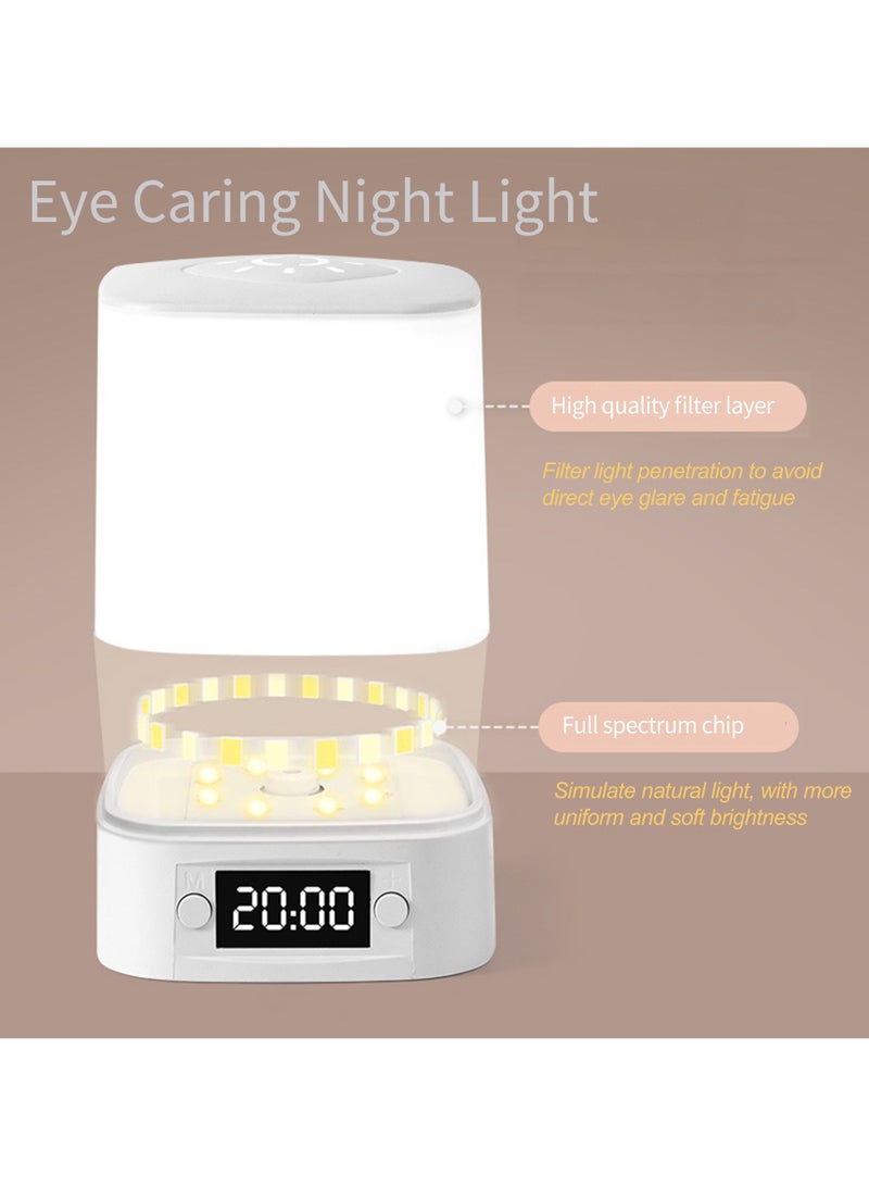 Clock Touch Control Night Light,Dimiable Led Bedside Table Lamp,Remote Control Portable Lamp For Kids' And Children‘s Bedroom Livingroom,Baby Nursing,Rechargeable,Timers,Long Bettery Life For Camp  - Image 2