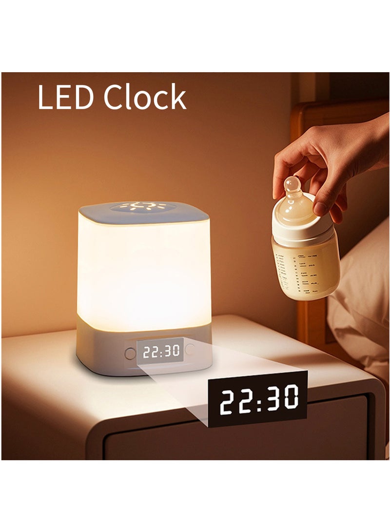 Clock Touch Control Night Light,Dimiable Led Bedside Table Lamp,Remote Control Portable Lamp For Kids' And Children‘s Bedroom Livingroom,Baby Nursing,Rechargeable,Timers,Long Bettery Life For Camp  - Image 3