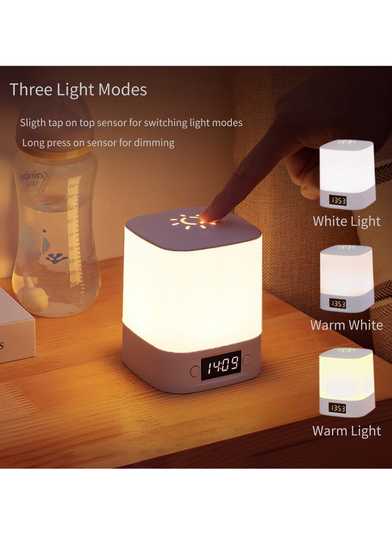 Clock Touch Control Night Light,Dimiable Led Bedside Table Lamp,Remote Control Portable Lamp For Kids' And Children‘s Bedroom Livingroom,Baby Nursing,Rechargeable,Timers,Long Bettery Life For Camp  - Image 4