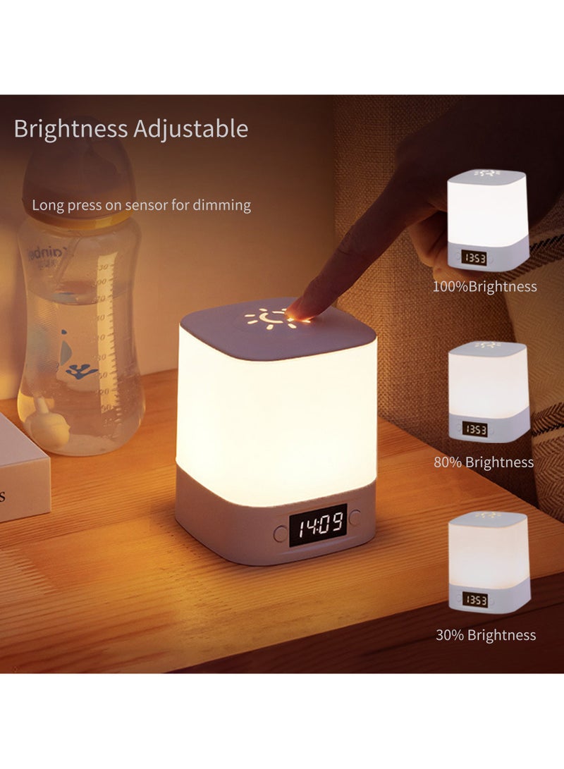 Clock Touch Control Night Light,Dimiable Led Bedside Table Lamp,Remote Control Portable Lamp For Kids' And Children‘s Bedroom Livingroom,Baby Nursing,Rechargeable,Timers,Long Bettery Life For Camp  - Image 5
