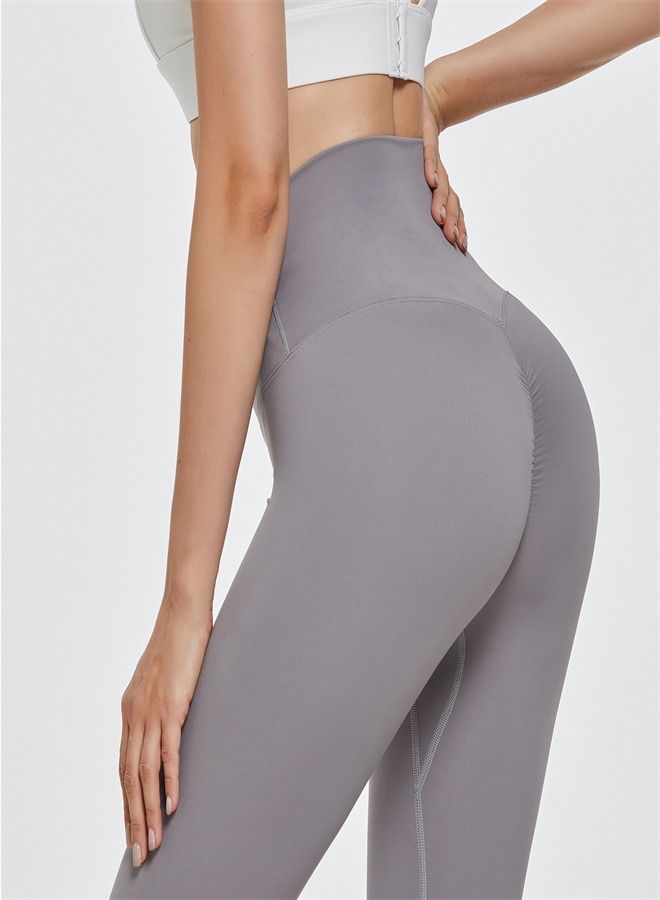 Loquat Women's Seamless High Waist Tight Yoga Pants Grey  - Image 2