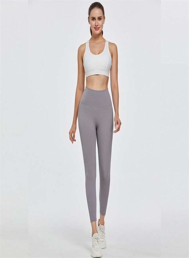 Loquat Women's Seamless High Waist Tight Yoga Pants Grey  - Image 3