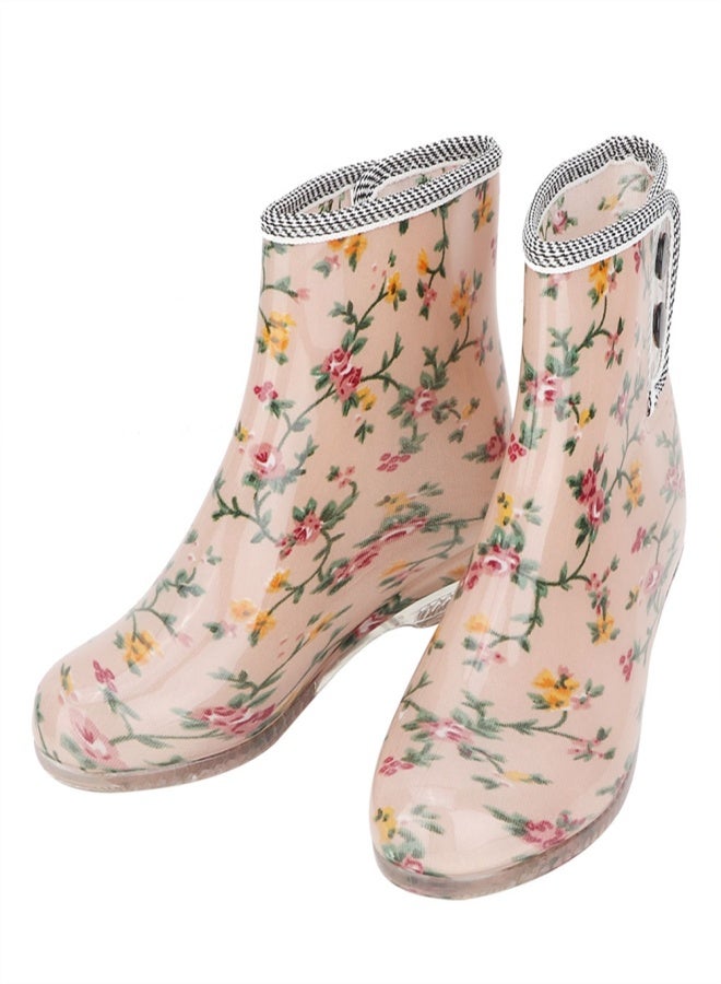 Waterproof  Anti slip Printing Women Rain Boots Garden Shoes (37) - Image 5