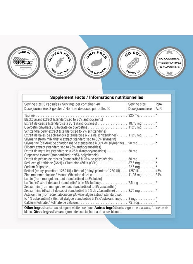 سوبرسمارت - أوبتي فيجن (تركيبة متقدمة) - مع مستخلص التوت البري، الكشمش الأسود، اللوتين، الزياكسانثين، الأستازانتين - مكمل للعيون | خالي من الكائنات المعدلة وراثيًا وخالي من الجلوتين - 120 كبسولة نباتية - Image 3