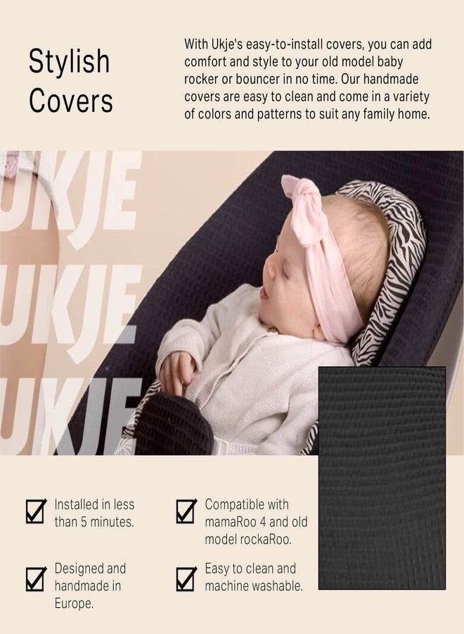 UKJE Liner Baby Rocker Cover, Compatible with 4moms MamaRoo 4 Old Model Before 2022, Baby Swing Cover, Bouncer Cover, Cover Swing Bouncer, Black - Image 2