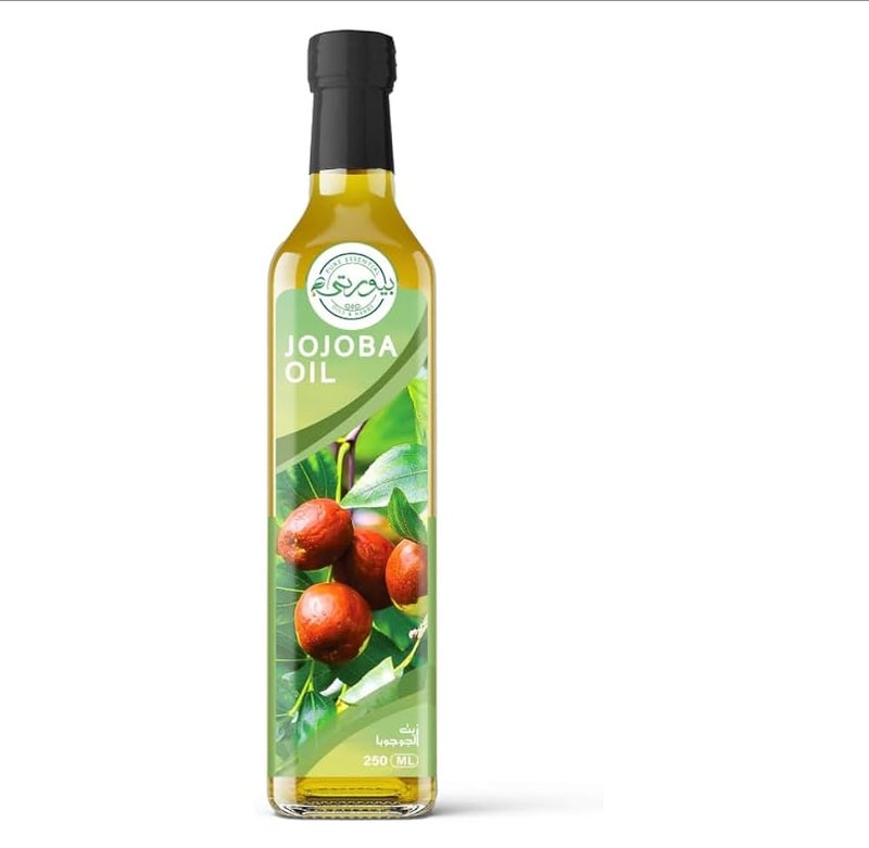 Purity- بيورتي - Jojoba Oil Unrefined Cold Pressed, 100% Pure & Natural, Ideal for Hair Nourishment, Skin Hydration, and Scalp Care, 250 ML
