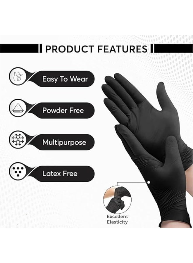 Falcon Nitrile Gloves - Black Powder Free 100 Pieces XL (Extra Large) - Image 3