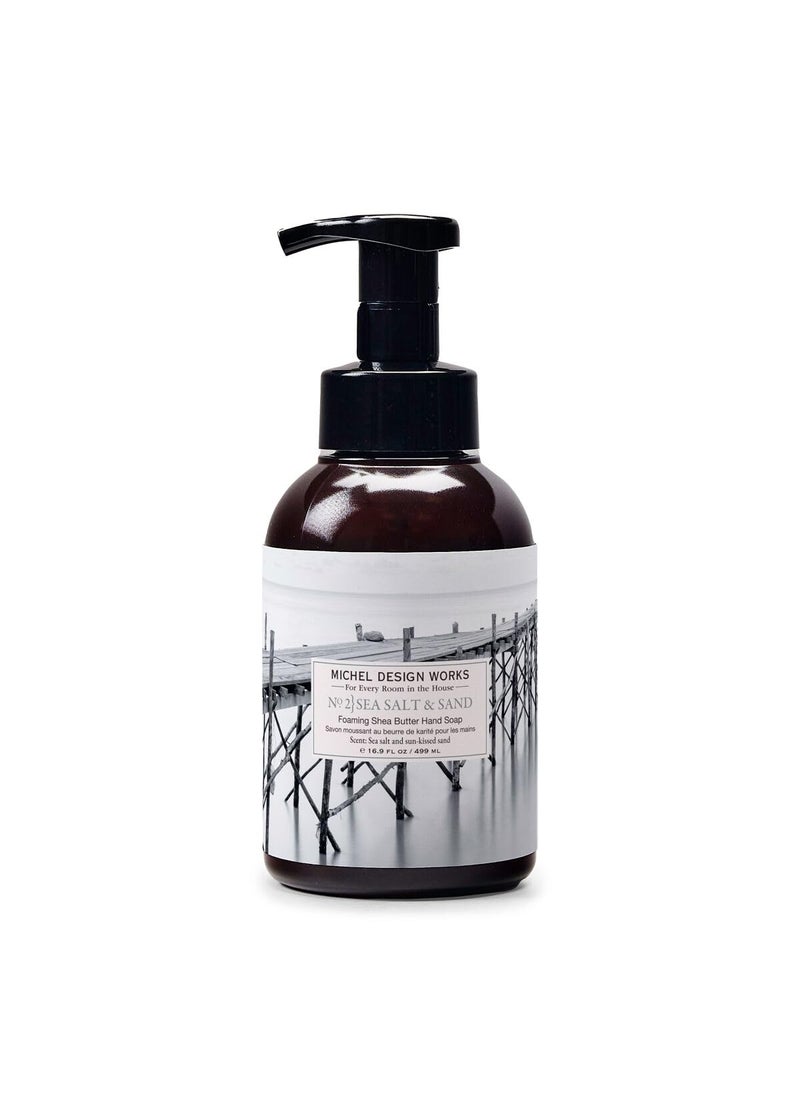 Michel Design Works - Michel Design Works Foaming Hand Soap 16.9oz, Sea Salt & Sand Scent and Design, Shea Butter and Aloe Vera Blend, Beautiful Container with Pump - Image 1