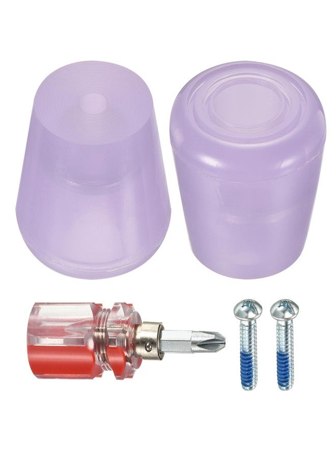 M METERXITY Roller Skate Stopper - Rubber Brake Block Toe Stops, Adjustable with Screwdriver, Apply to Roller Skate (1.46 Inch 1.85 Inch Dia, Purple) - Image 1