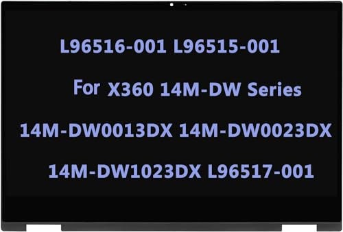 ARUISIFX L96516-001 L96515-001 L96517-001 بديل لجهاز HP Pavilion X360 14M-DW 14M-DW0013DX 14M-DW0023DX 14M-DW1023DX 14-DW0097NR 14M-DW1033DX شاشة LCD تعمل باللمس بحجم 14.0 بوصة مجموعة رقمية مع إطار - Image 5