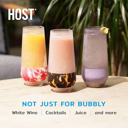 Host Freeze Champagne Flutes, Shatterproof Freezable Double Walled Stemless Sparkling Wine Glasses Drinking Set, Plastic Flutes for Mimosas and Champagne, Gifts for Wine Lovers, 9oz, Set of 4, Glitter - Image 4