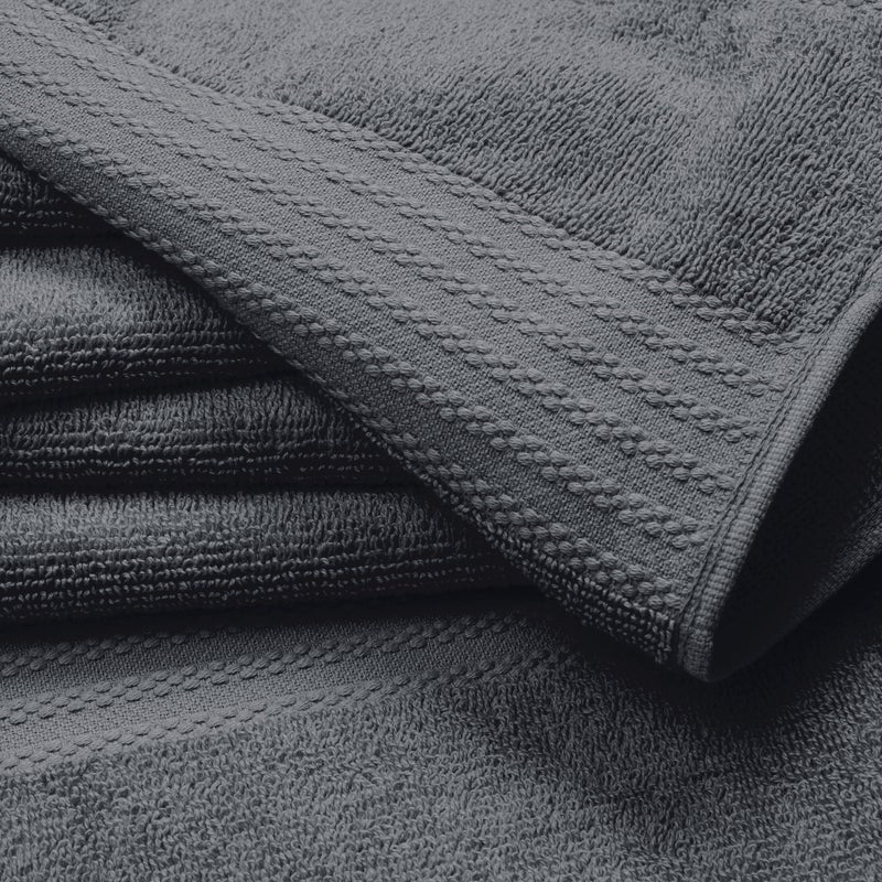 GLAMBURG Premium Cotton 4 Pack Bath Towel Set - 100% Pure Cotton - 4 Bath Towels 27x54 - Ideal for Everyday use - Ultra Soft & Highly Absorbent - Charcoal - Image 2