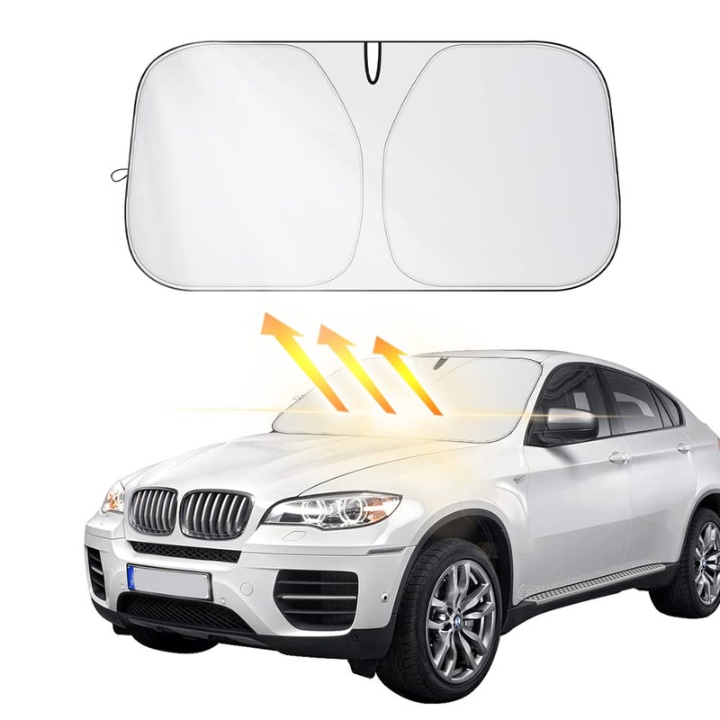 Front Windshield Shade Portable Folding UV Heat Resistant Sun Blocker Keeps Car Cool Universal Fit for Car Truck SUV L59 3151in