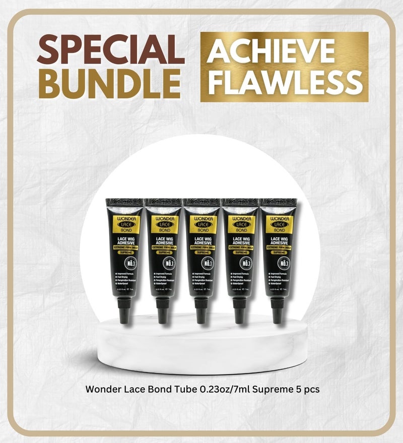 إيبن نيويورك عبوة أنابيب لاصق شعر مستعار من الدانتيل Wonder Lace Bond – تثبيت قوي للغاية (سوبريم) 0.23 أونصة سائلة/ 7 مل - 4 عبوات | سريع الجفاف، مقاوم للماء، خالٍ من اللاتكس، مقاوم للعرق، خالٍ من القسوة على الحيوانات - Image 2