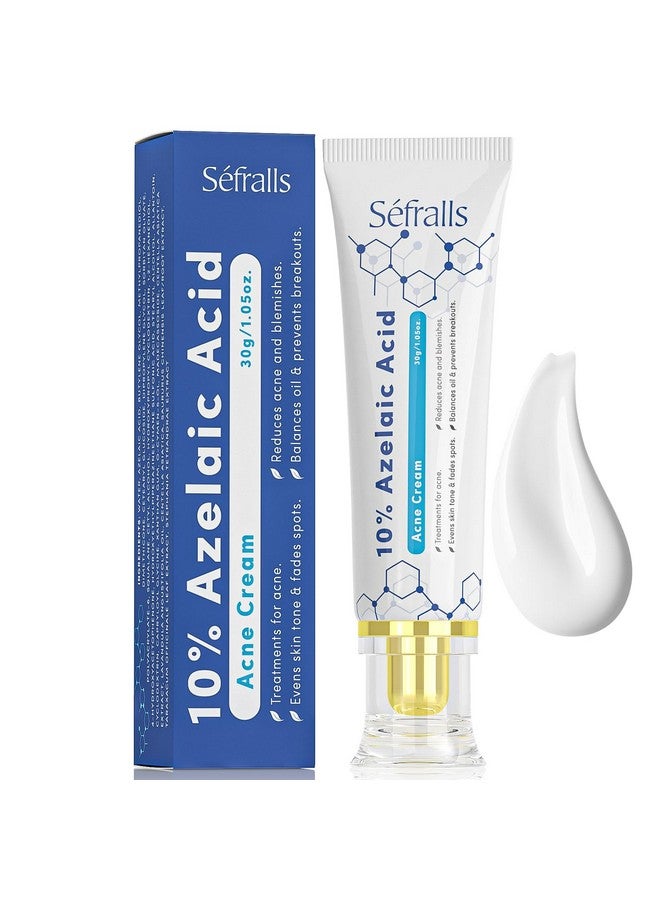 Sefralls 10% Azelaic Acid Acne Cream, Premium Azelaic Acid Facial Cream - Redness Relief For Face, Redness Reducing Skin Care, Prevents Acne Breakouts, Ease Pimple Clarify Skin Soothe Irritation,1 Oz - Image 1