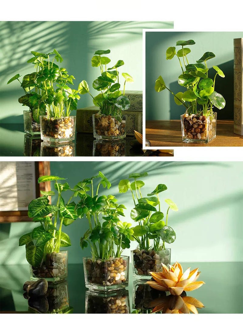 Creative Artificial Green Plants with Green Leaves, Simulation Potted Home Decor for Office Desk, Eye-catching Simulation Plant Bonsai