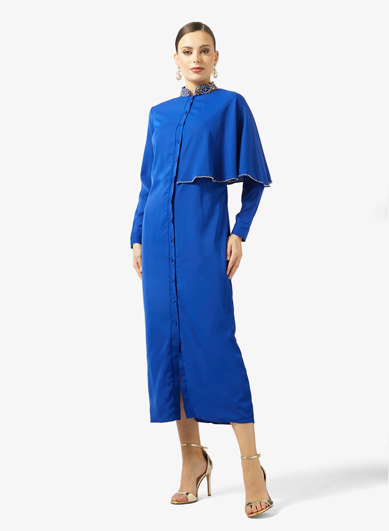 Threadz by Ajooni Cobalt Button-Down Dress - Image 1
