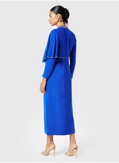 Threadz by Ajooni Embellished One Sided Cape Sleeves Dress  - Image 2