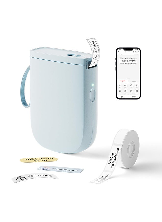 Arabest Mini Label Maker Machine, Portable Thermal Label Printer with 1 Rolls Thermal Paper Handheld Name Price Sticker Printer BT Wireless Connection for Home Office Kitchen Supermarket Store - Image 1