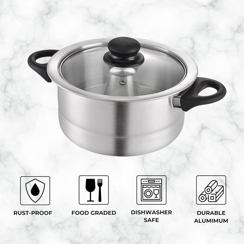 Arroyo Alunimun Flan Maker Double Boiler with Glass Lid 1.6 Liters/Baño de Maria - Image 3