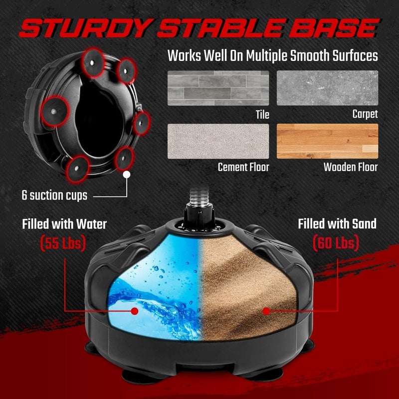 Yes4All حقيبة ملاكمة مثبتة من Yes4All مع قاعدة قابلة للتعديل ارتفاع معدات MMA مع كرة سرعة رد الفعل من جلد PU لصالة الألعاب الرياضية المنزلية - Image 5