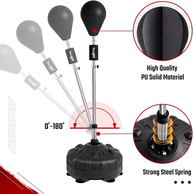 Yes4All حقيبة ملاكمة مثبتة من Yes4All مع قاعدة قابلة للتعديل ارتفاع معدات MMA مع كرة سرعة رد الفعل من جلد PU لصالة الألعاب الرياضية المنزلية - Image 3