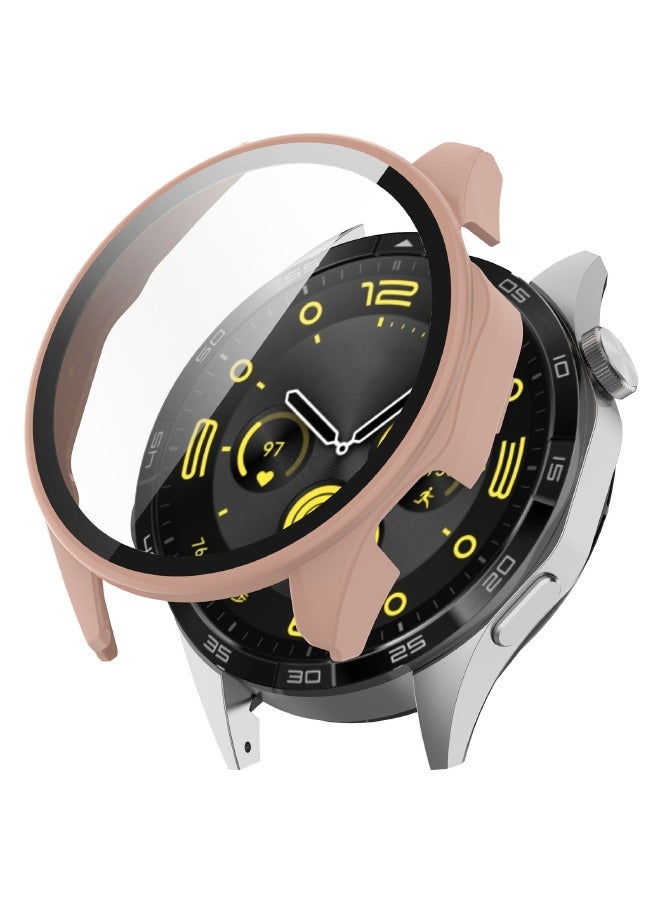 Huawei Watch GT 4 46mm Case with 9H Tempered Glass Screen Protector, Unique Design Hard PC Waterproof Cover, Touch Sensitive Full Coverage Accessories for Huawei Watch GT4 46mm（Pink)  - Image 1