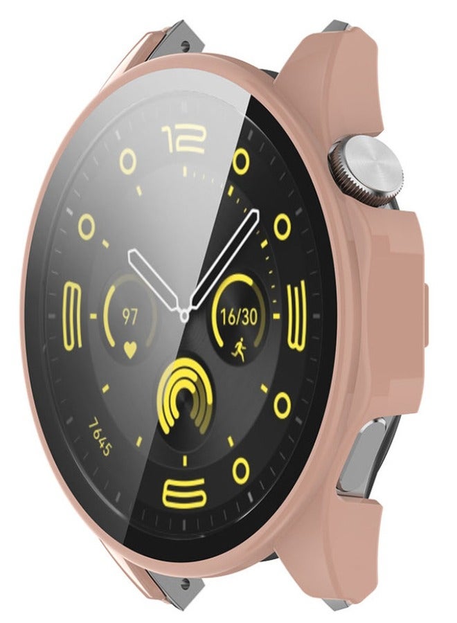 Huawei Watch GT 4 46mm Case with 9H Tempered Glass Screen Protector, Unique Design Hard PC Waterproof Cover, Touch Sensitive Full Coverage Accessories for Huawei Watch GT4 46mm（Pink)  - Image 2