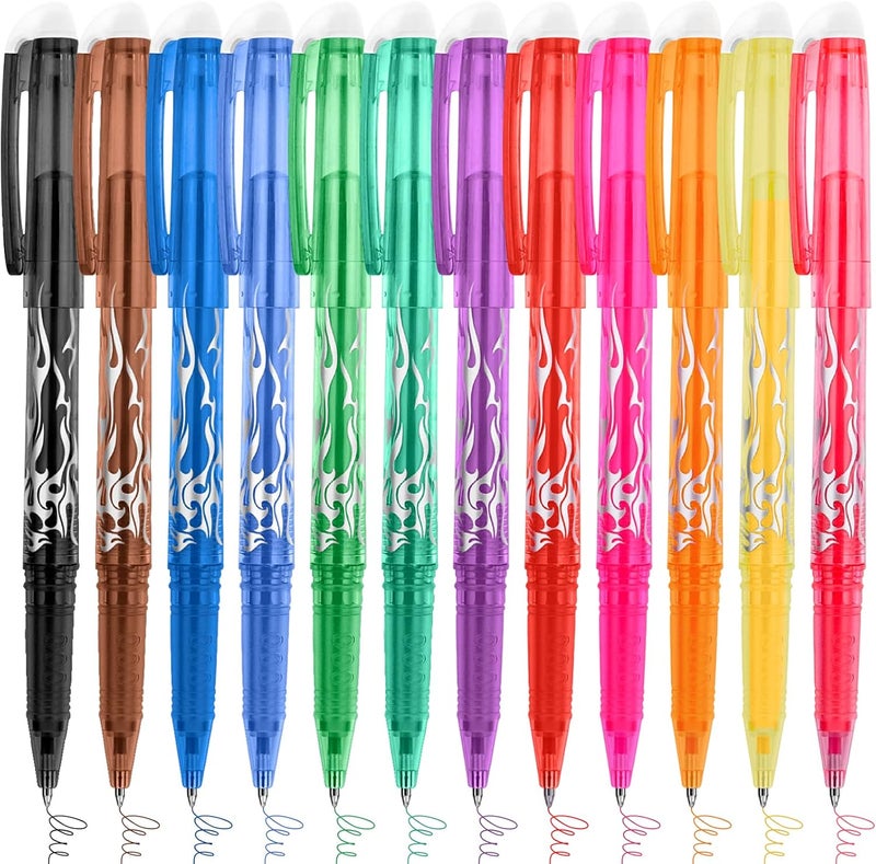 AMOR 12 Colors Erasable Gel Pens, Fine Point(0.7), Make Mistakes Disappear, Premium Comfort Grip For Drawing Writing Planner And School Supplies - Image 1