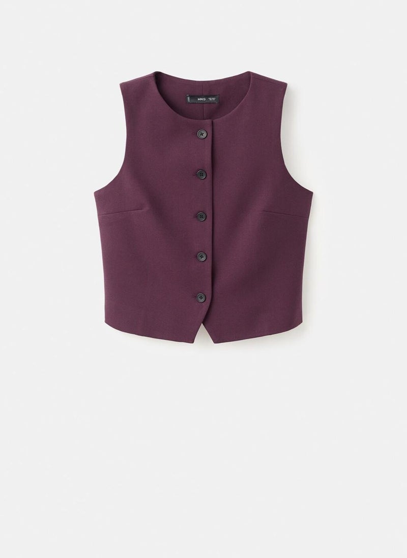 MANGO Suit waistcoat with buttons - Image 1