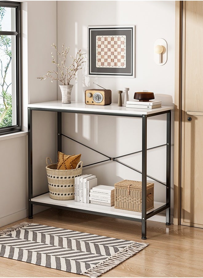 Shofenkei - Narrow Console Table, 2 Tier Small Entryway Table, Sofa Table with 2 Support Bar, Couch Table, Thin Side Table, Display Table for Living Room, Hallway, Bedroom, Foyer, 100 L*30W*93H - Image 1