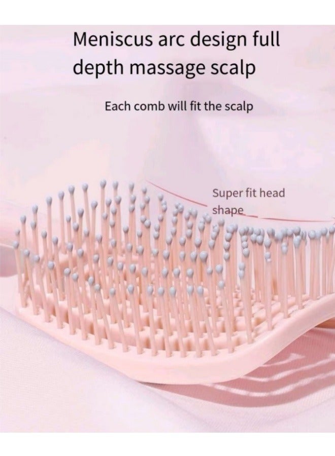 إسكدنيا مشط شعر مجوف مشط تدليك لتصفيف الشعر المجعد مشط رقيق باللون الوردي - Image 5