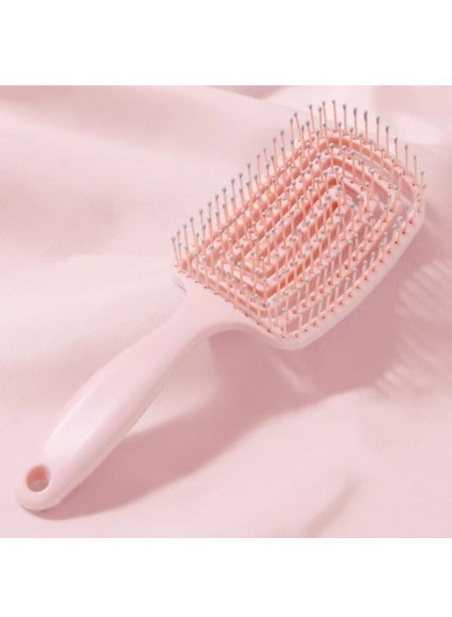 إسكدنيا مشط شعر مجوف مشط تدليك لتصفيف الشعر المجعد مشط رقيق باللون الوردي - Image 1