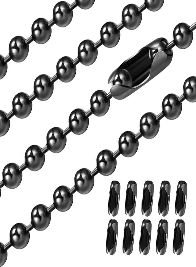 Dotlite Black Ceiling Fan Pull Chain, 120" Extra Long Rust Proof 3mm Beaded Ball Light Pulls Extension Chains with 10Pcs Connectors - Image 4