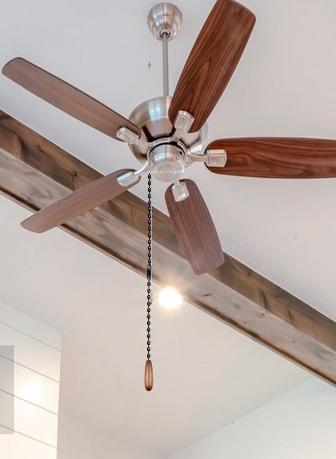 Dotlite Black Ceiling Fan Pull Chain, 120" Extra Long Rust Proof 3mm Beaded Ball Light Pulls Extension Chains with 10Pcs Connectors - Image 5