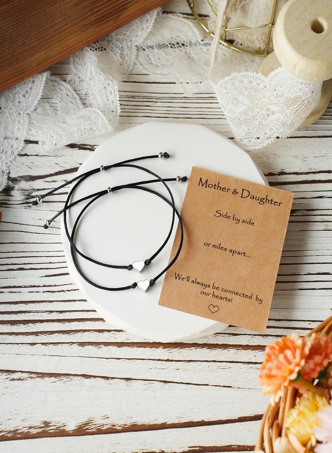 MANVEN Mothers Day Jewelry Gifts for Mom Daughter, Mother Daughter Bracelets Mommy and Me Heart Matching Wish Bracelets - Image 5