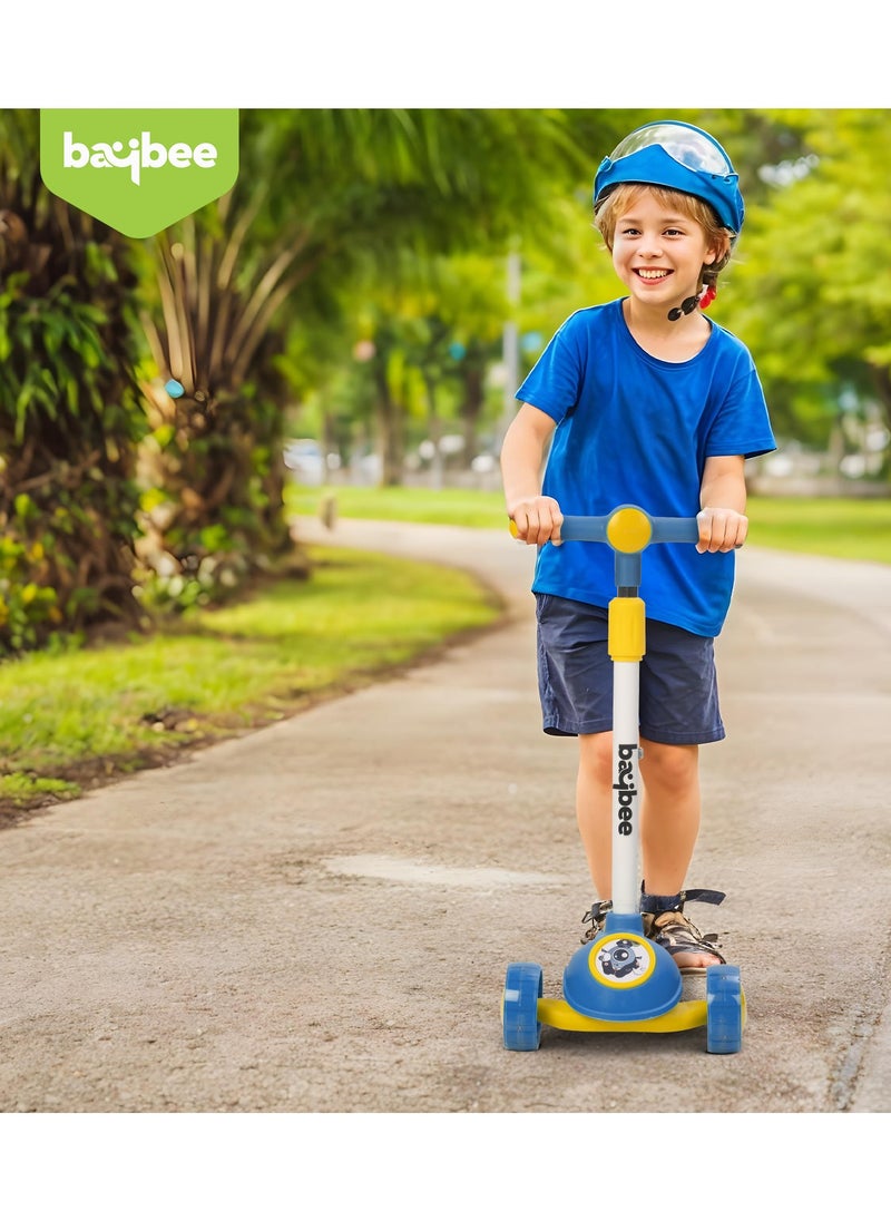 BAYBEE Baybee Rolo Skate Scooter for Kids 3 Wheel Kids Scooter with 3 Height Adjustable Baby Scooter with LED PU Wheels, Light & Music Kick Scooter for Baby Scooter for Kids 3 to 8 Years Boy Girl Lite Blue  - Image 2