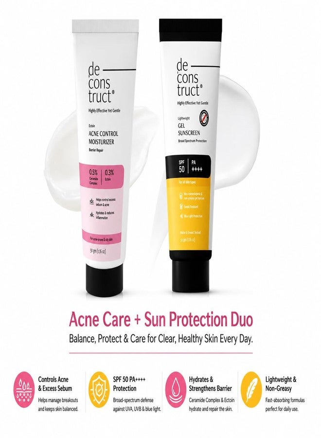 Deconstruct Gel Sunscreen 50gm + Acne Control Moisturiser combo
